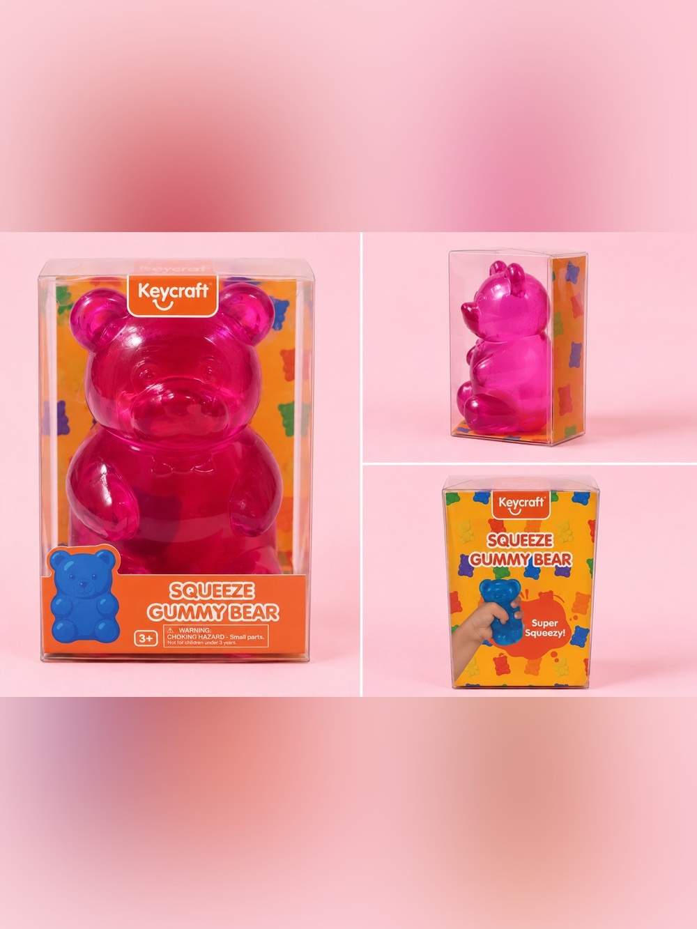 Craft Hot Pink Squeeze Gummy Bear Toy